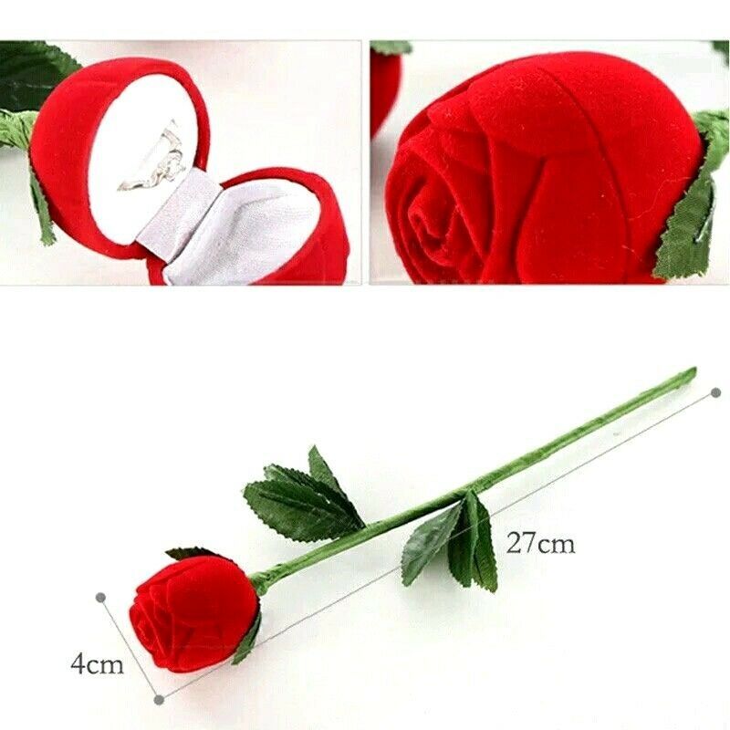 Flag Village Romantic Red Rose Flower Ring Gift Box for Anniversary Wedding Proposal & Gifts