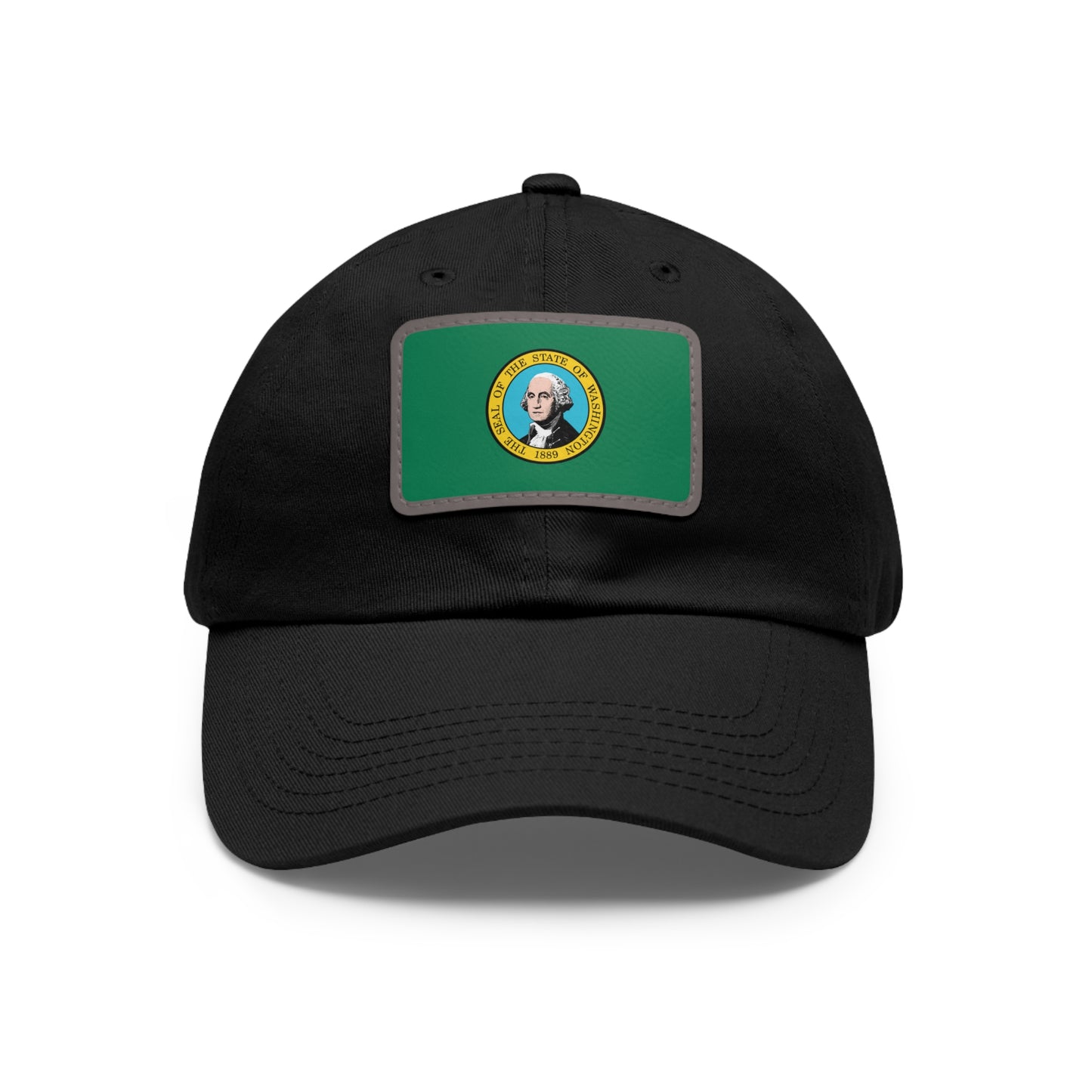 Flag Village USA Washington State Flag Hat Cap with Leather Patch