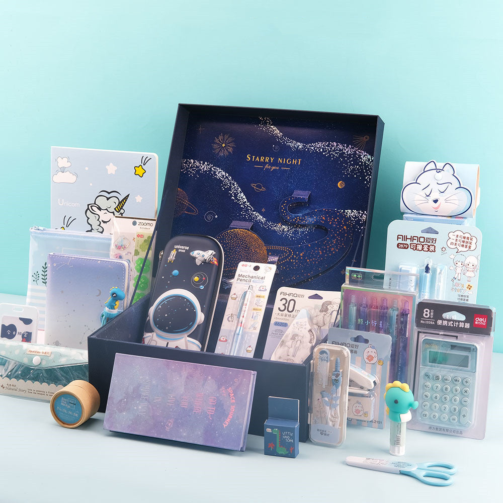 Flag Village Sakura Girl Starry Stationery Set Gift Box For Primary And Middle School Students