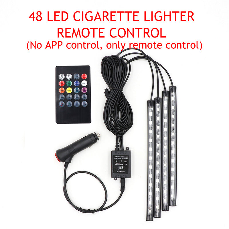 Flag Village Auto Tools Automotive atmosphere One to four lights Remote 4x9 LED atmosphere lamp Indoor foot lamp