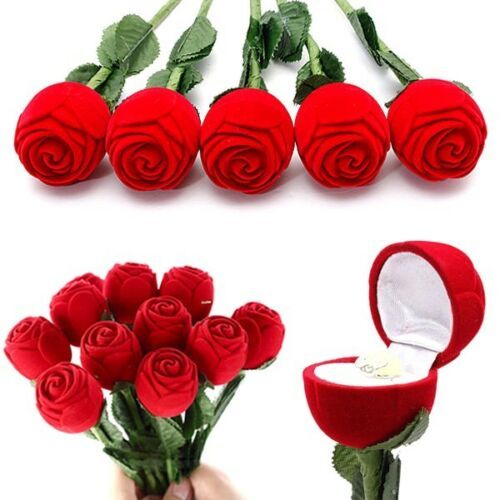 Flag Village Romantic Red Rose Flower Ring Gift Box for Anniversary Wedding Proposal & Gifts