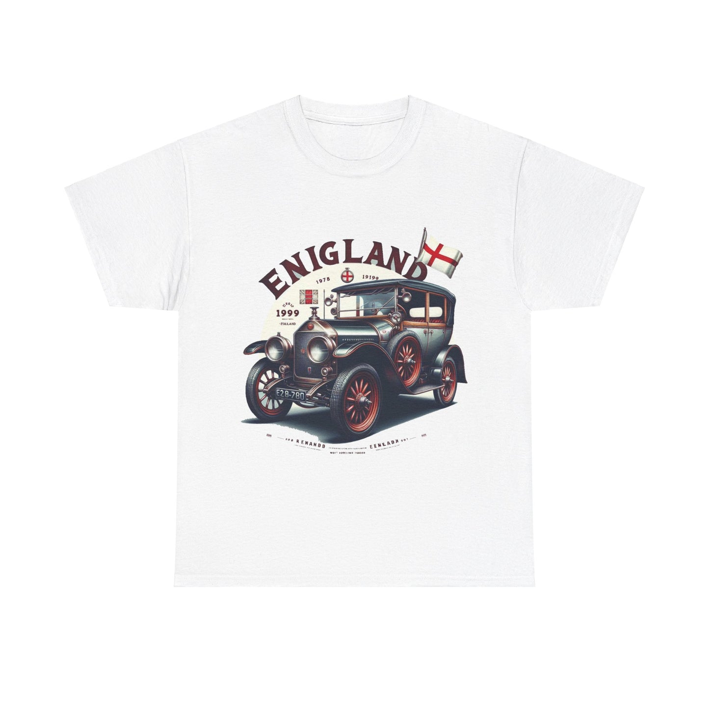 Flag Village UK Vintage Car Flag T-SHIRT Heavy Cotton Tee UK0020