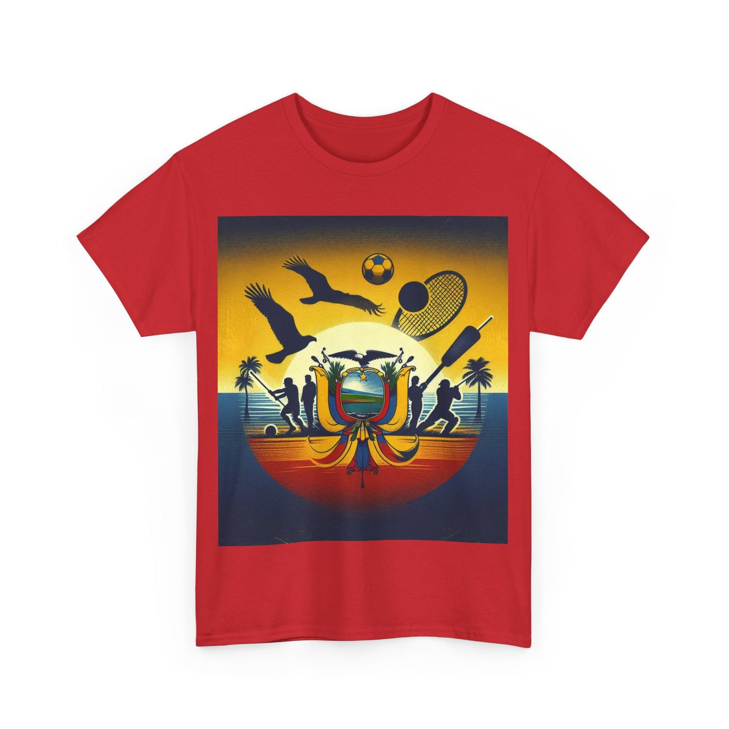 Flag Village Ecuador Sporting Flag T-SHIRT Heavy Cotton Tee ECU0008