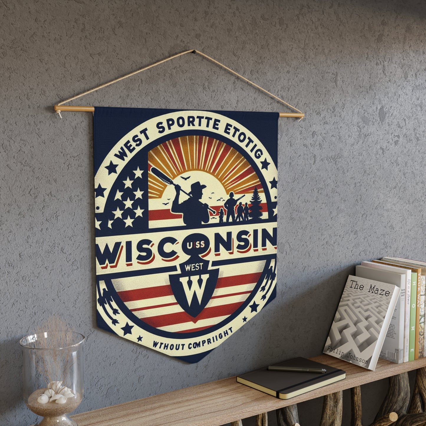 Flag Village Wisconsin State Flag Pennant Sporting Home Wall decoration WI0002