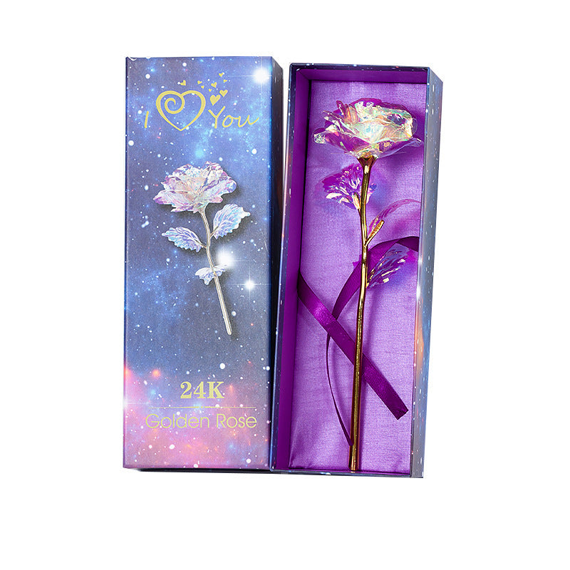 Flag Village Gold Rose Gold Foil Rose Luminous Color Gold Rose Activity Gifts