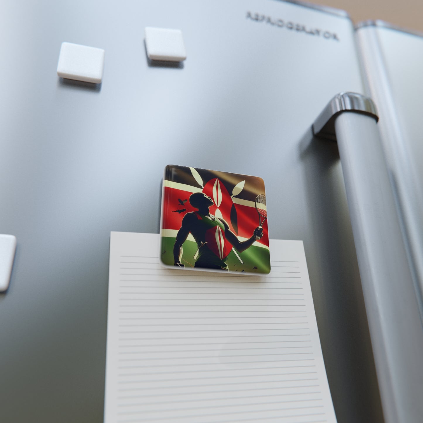 Flag Village KENYA Flag Sporting Porcelain Magnet, Square KEN0005