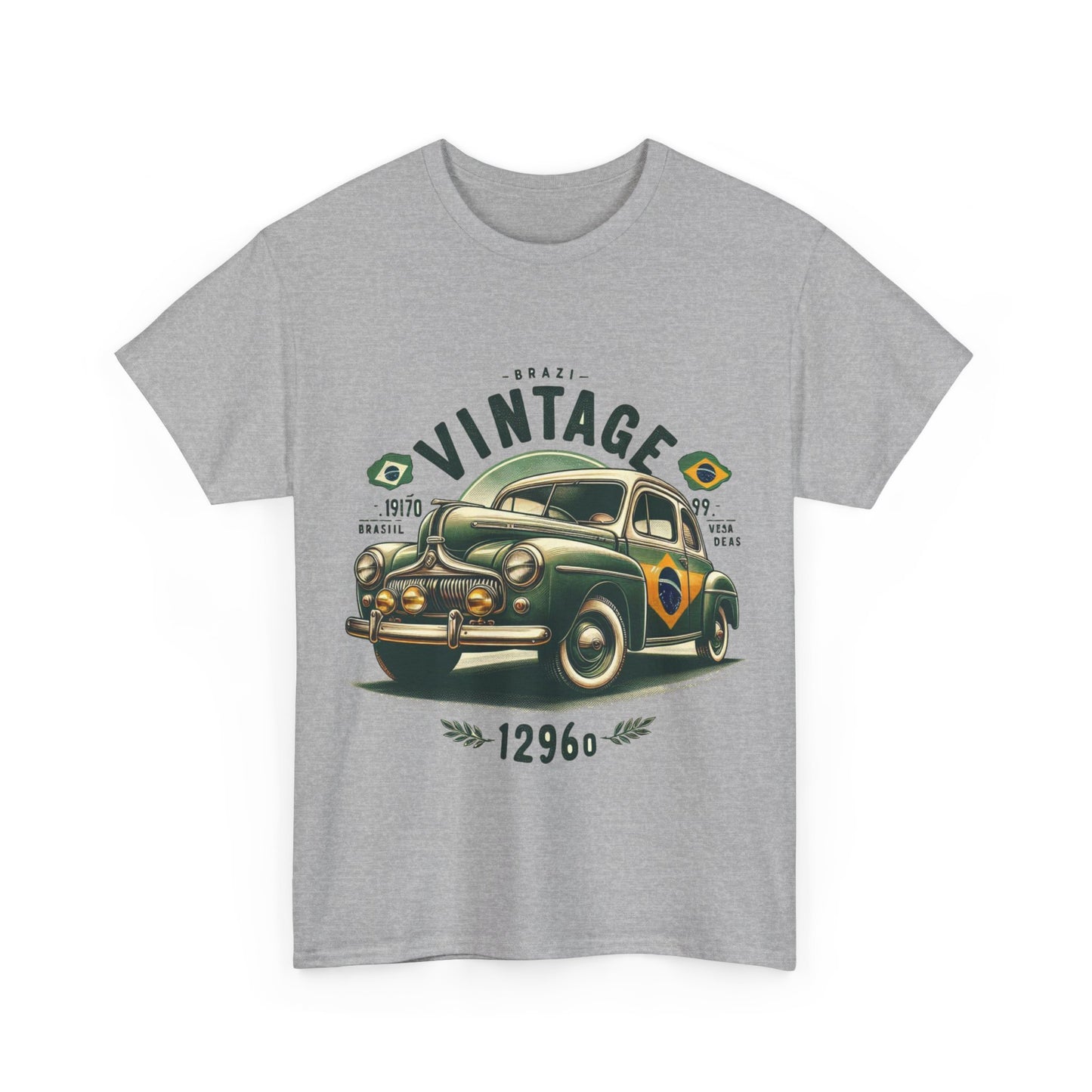 Flag Village Brazil Vintage Car Flag T-SHIRT Heavy Cotton Tee BRA0010