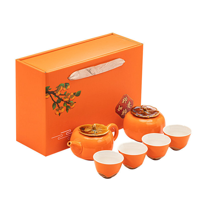Flag Village Gift Box With Hand Gift Set Ceramic Tea Set Suit