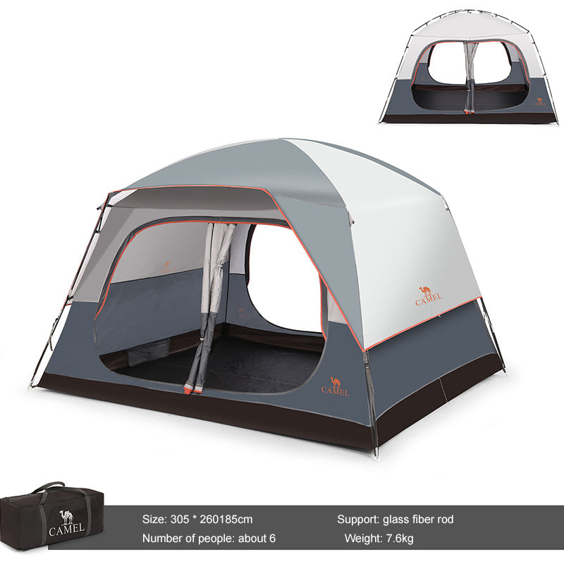 Flag Village Outdoor Tent Quick Build Glass Pole Waterproof Shading Large Space Rain Camping Travel Tent