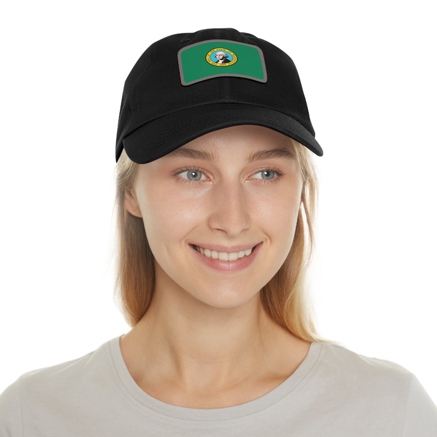 Flag Village USA Washington State Flag Hat Cap with Leather Patch