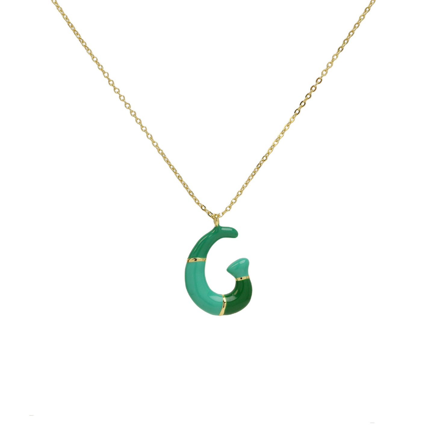 Flag Village Brass Epoxy Capsule 26 Letter Necklace For Women Initial Alphabet Pendant Necklace Fashion Link Chain Jewelry Gifts