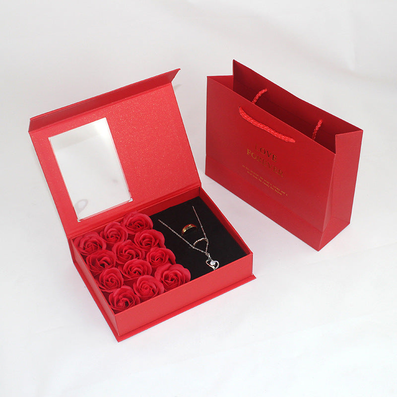 Flag Village Pearl Paper Window Jewelry Lipstick Gift Box Set