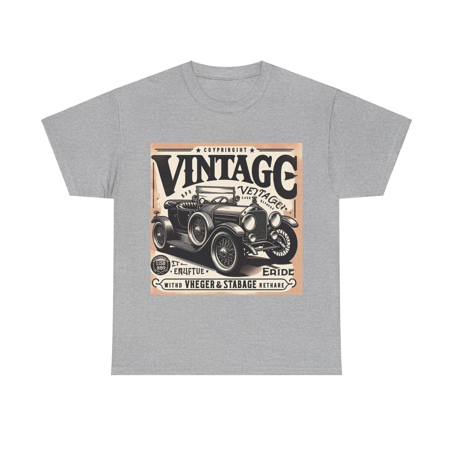 Flag Village USA Vintage Car Flag T-SHIRT Heavy Cotton Tee USA0008