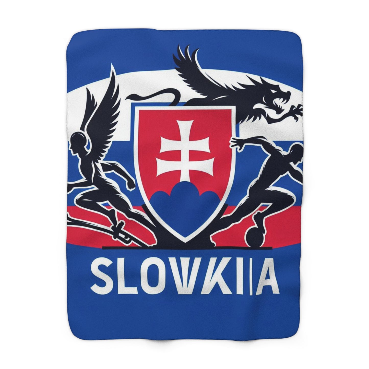 Flag Village Slovakia Sporting Flag Sherpa Fleece Blanket SVK0003