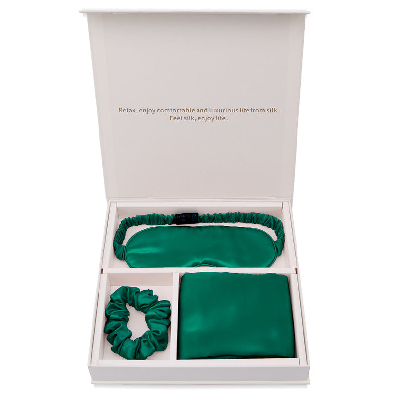 Flag Village Silk Eye Mask Pillowcase Head Flower Gift Box