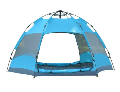 Flag Village Automatic Hexagonal Tent Multi-Person Double-Layer Outdoor Camping Rain Tent