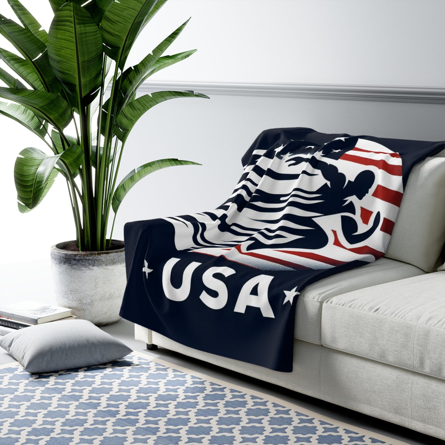 Flag Village United Stetes Sporting Flag Sherpa Fleece Blanket USA0017