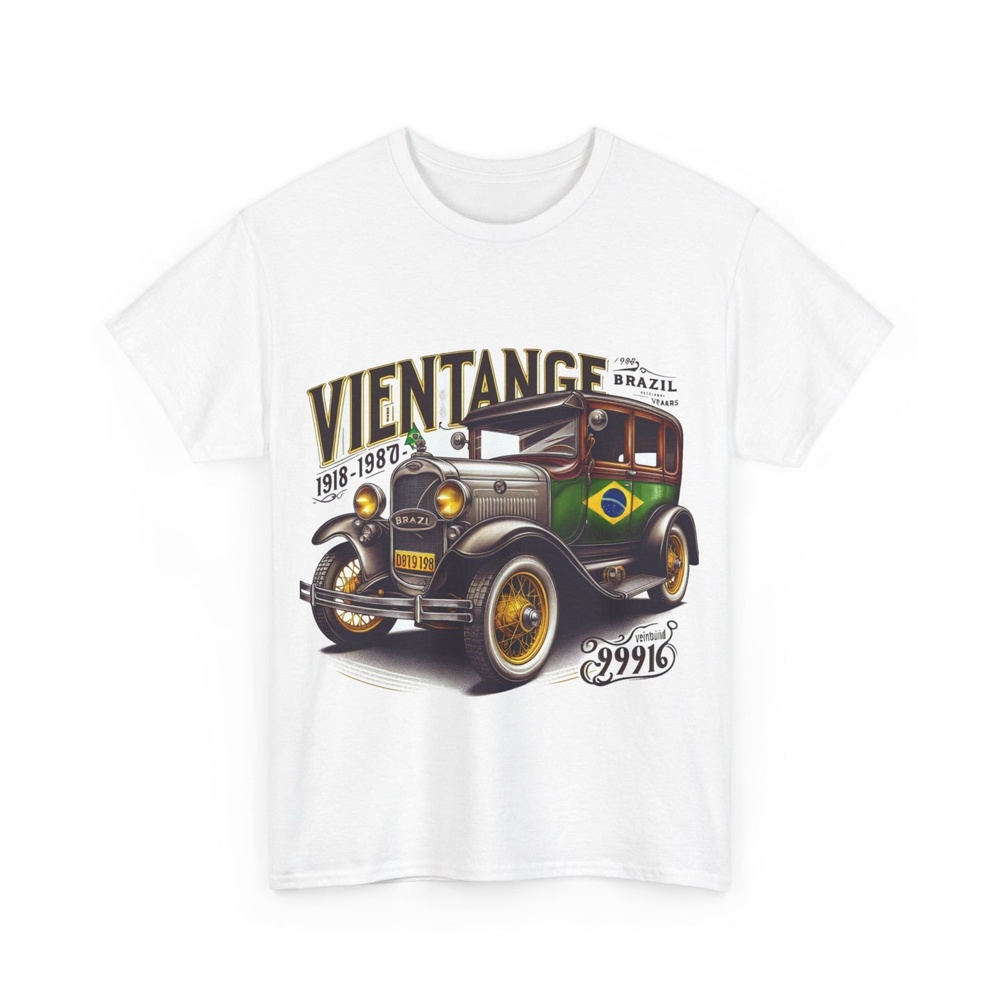 Flag Village Brazil Vintage Car Flag T-SHIRT Heavy Cotton Tee BRA0004