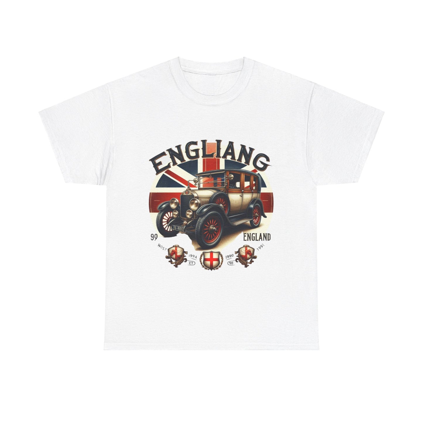 Flag Village UK Vintage Car Flag T-SHIRT Heavy Cotton Tee UK0002