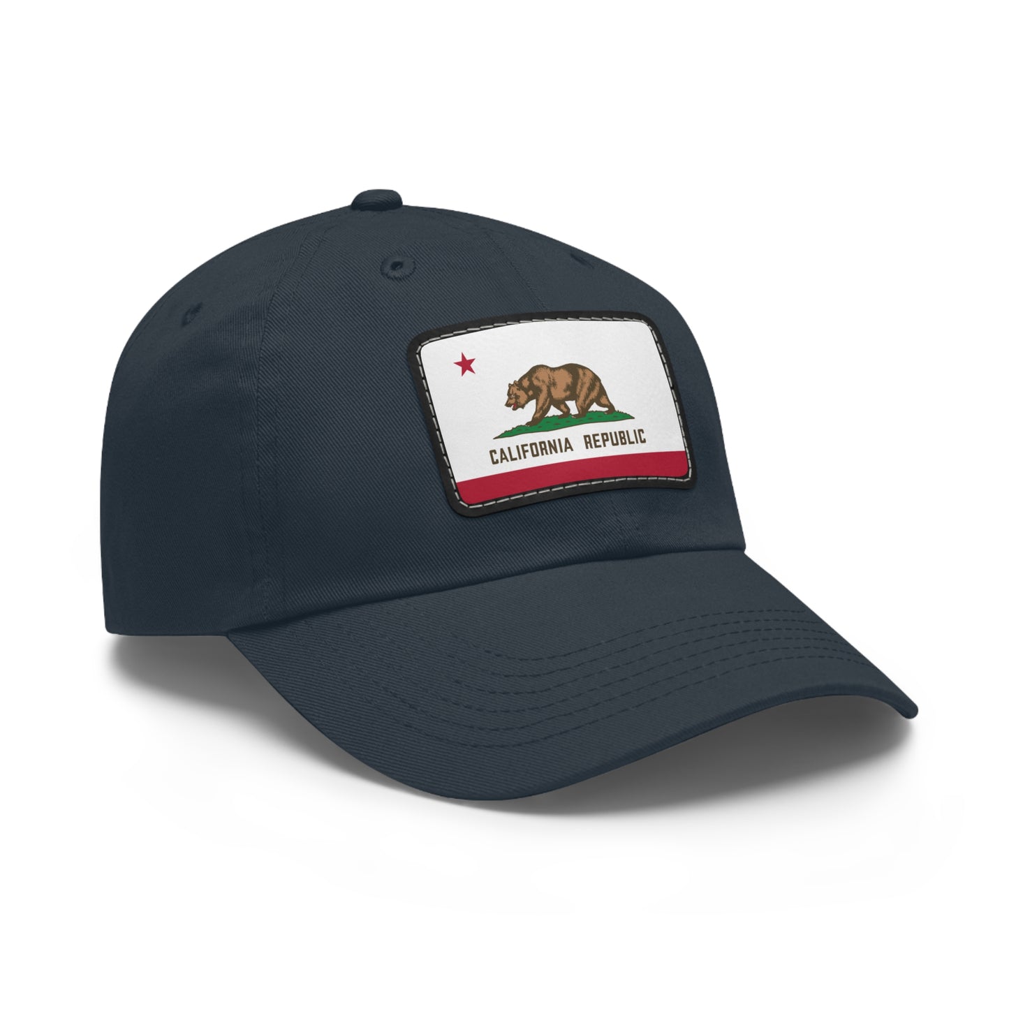 Flag Village USA California State Flag Hat Cap with Leather Patch