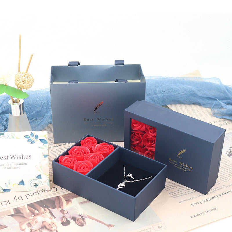 Flag Village Fashion Creative Royal Blue 6 Roses Window Gift Box