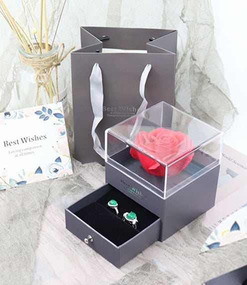 Flag Village Eternal flower gift box Earring Necklace Pendant box couple ring box