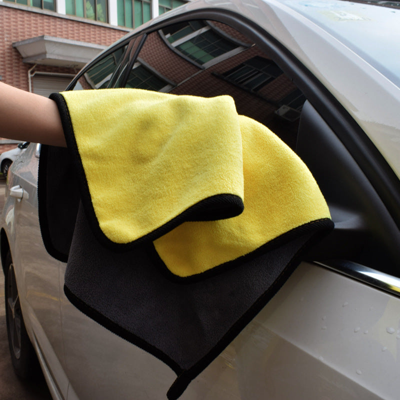 Flag Village Auto Tools Two-color Couble-sided Car Dual-use Cleaning Car Wash Towel