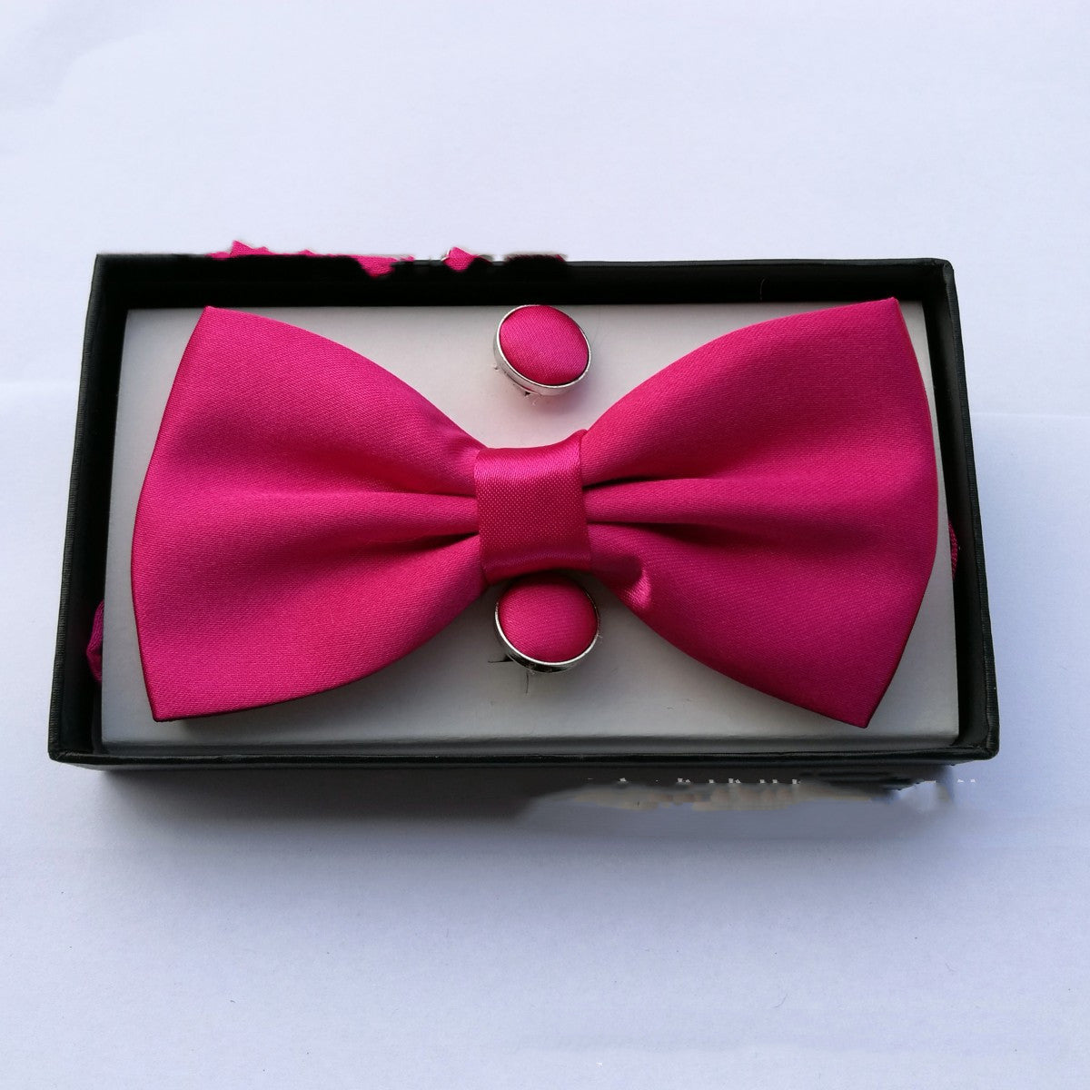 Flag Village Pocket Square Cufflinks Set Men's Bow Gift Box