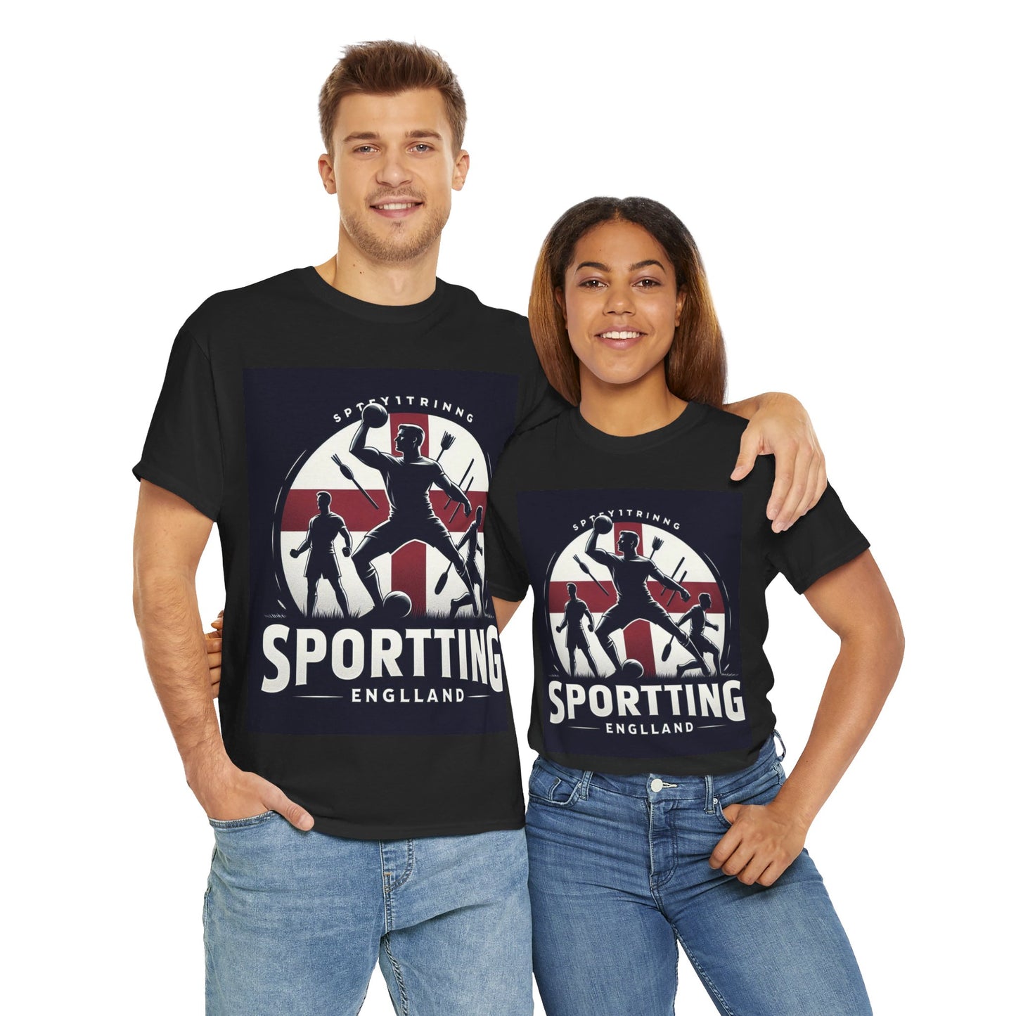 Flag Village England Sporting Flag T-SHIRT Heavy Cotton Tee GBR0002
