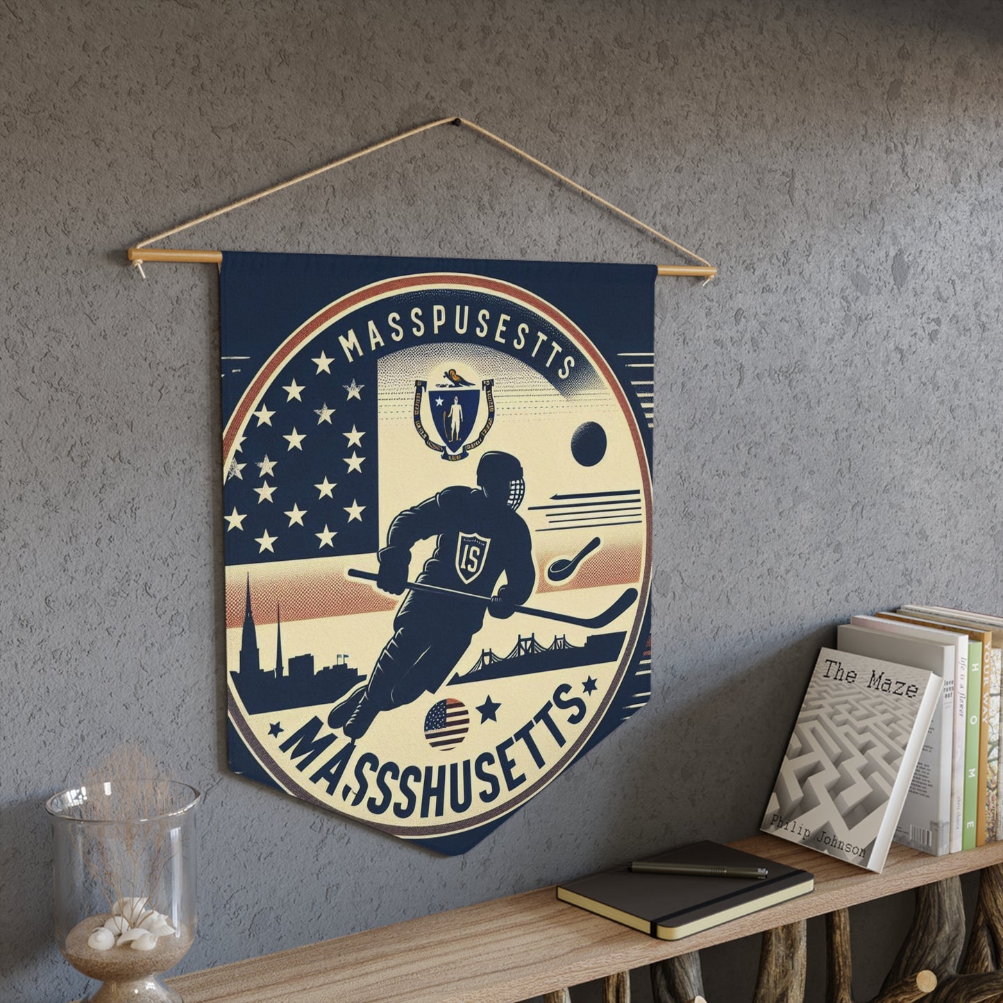 Flag Village Massachusetts State Flag Pennant Sporting Home Wall decoration MA0002