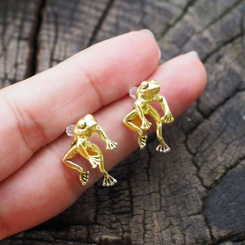 Flag Village Cute Frog Earrings Funny Animal Earrings For Women Girls Stud Earrings Jewelry Gifts