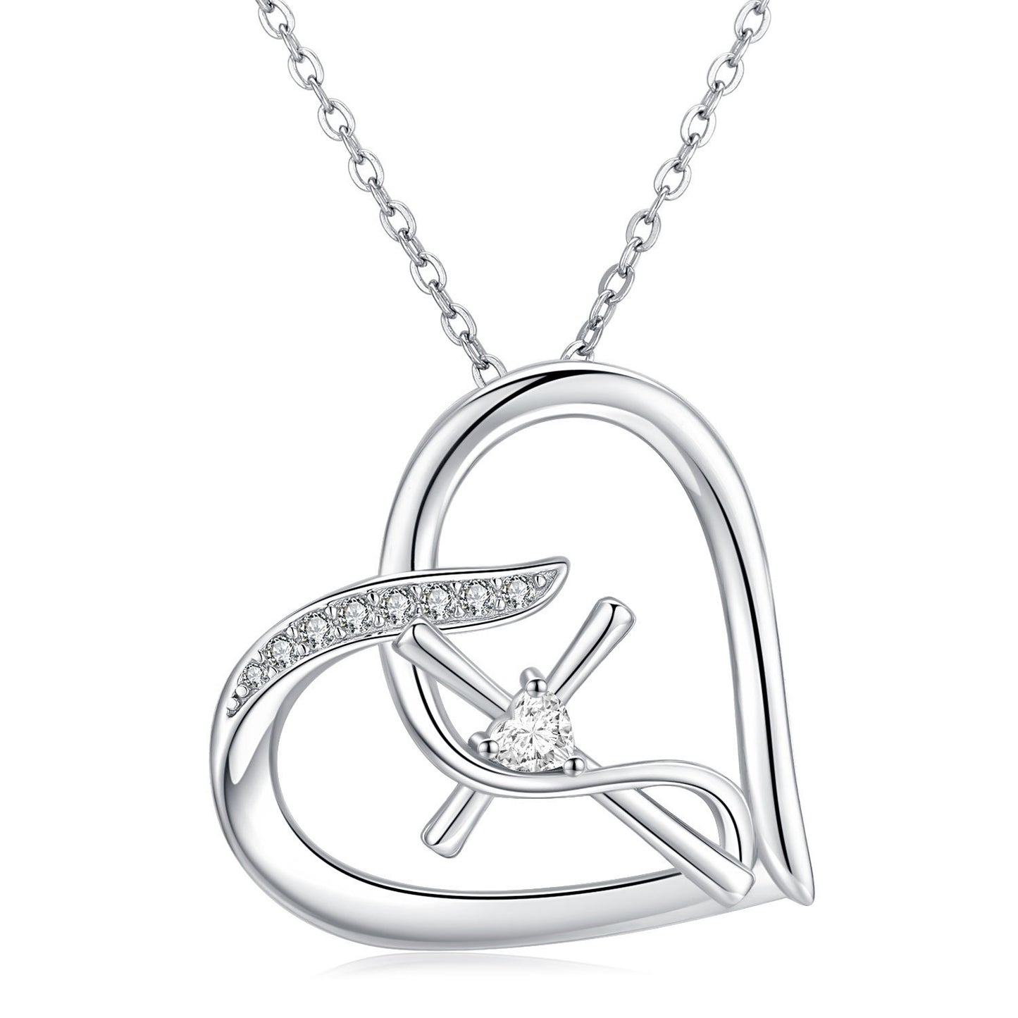 Flag Village Cross Necklace for Women 925 Sterling Silver Love Heart Infinity Faith Necklace Hope Pendant Cross Jewelry Gifts for Girls Men