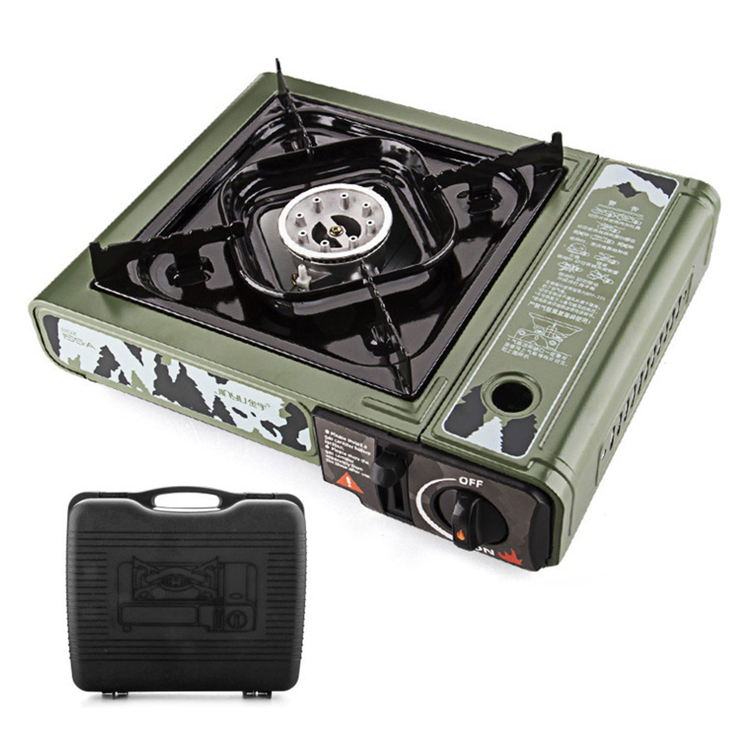 Flag Village Portable Gas Stove With Map Hot Pot Waska Fuel Tank Barbecue Outdoor Camping Stove