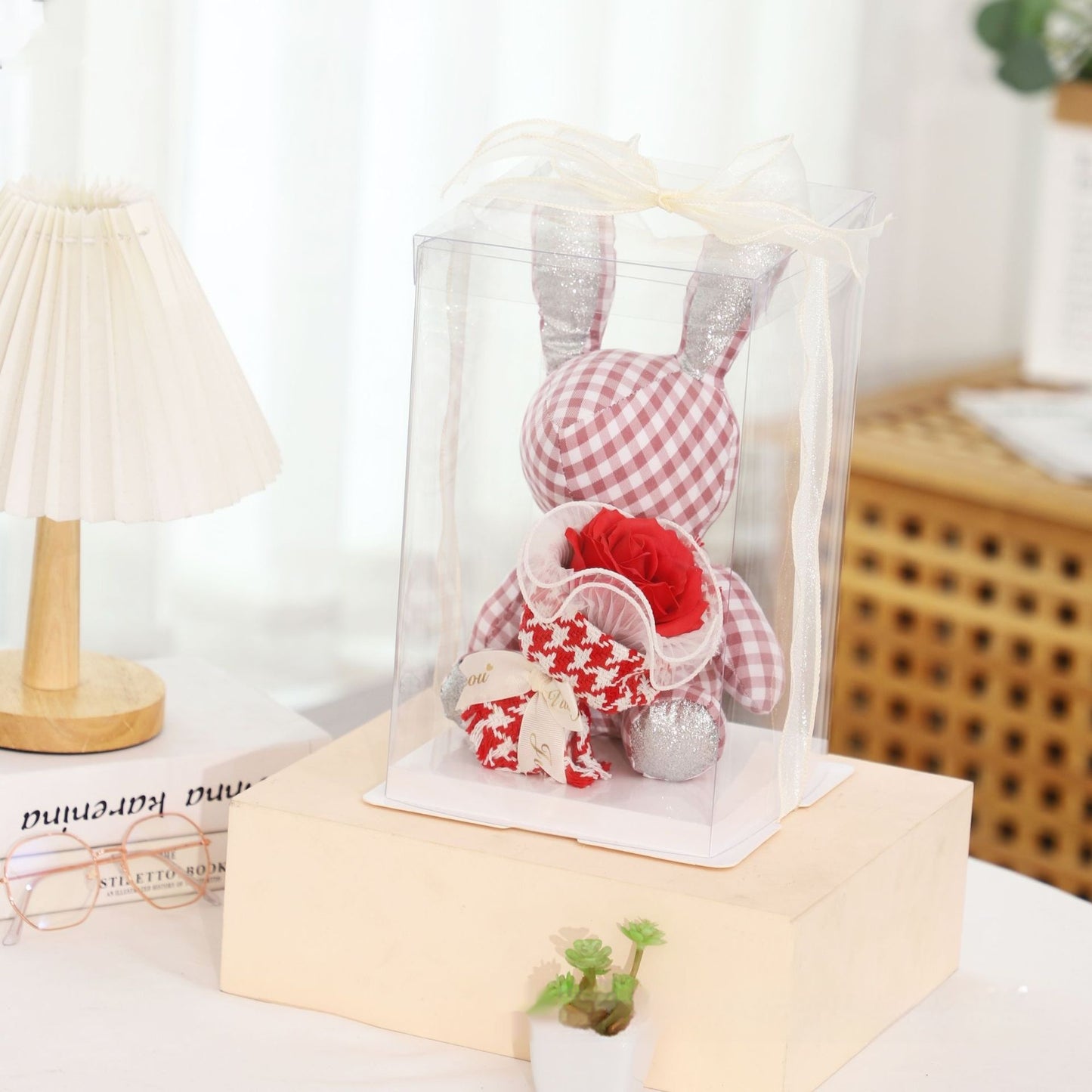 Flag Village Bear Gift Box Doll Flower Crafts