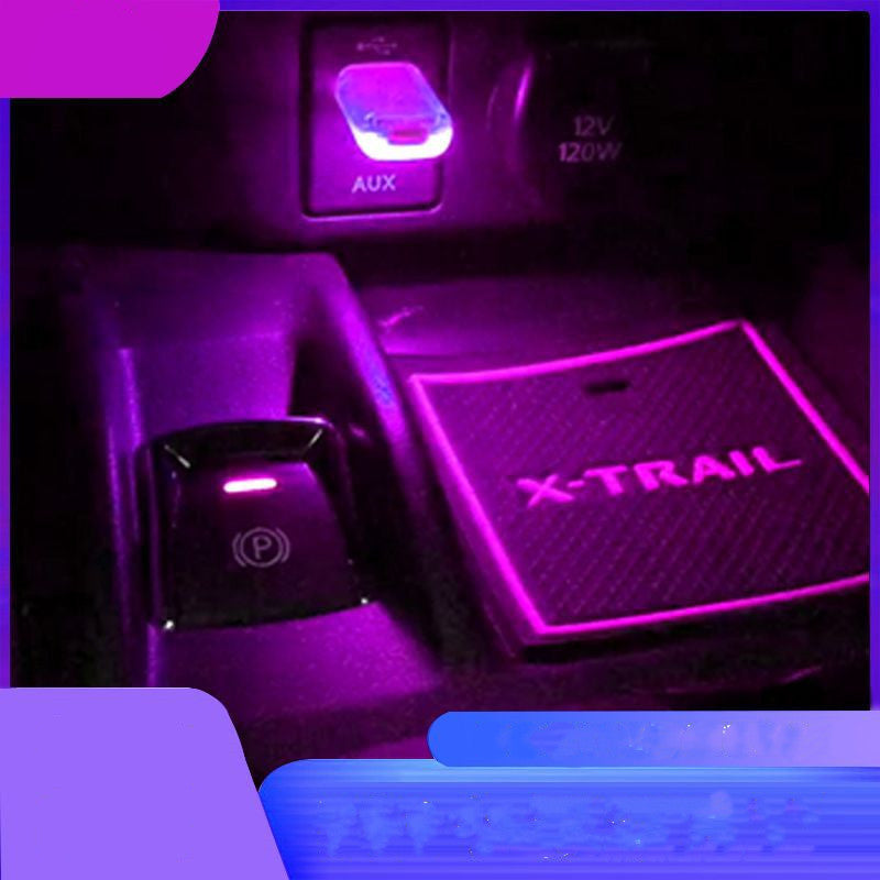 Flag Village Auto Tools USB Decorative Light Car Night Light Laser Atmosphere Lamp Adjustable Multiple Party Light