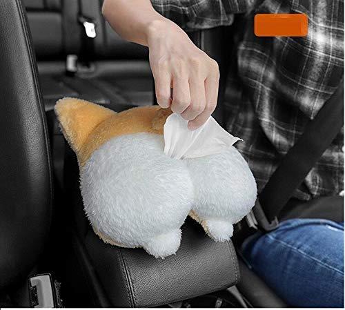 Flag Village Auto Tools Tissue Box Cover Soft Adorable Corgi Butt Shaped Creative Storage Bag Hanging Pouch Tissue Box Wrapper For Car Home