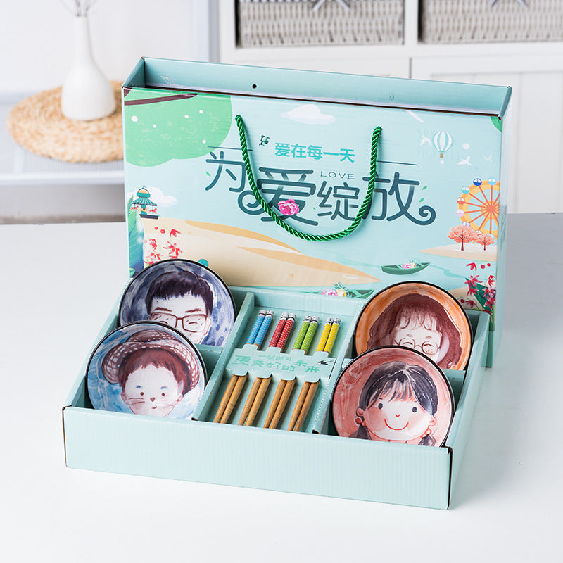 Flag Village Gift Cartoon Tableware Tableware Gift Box Set