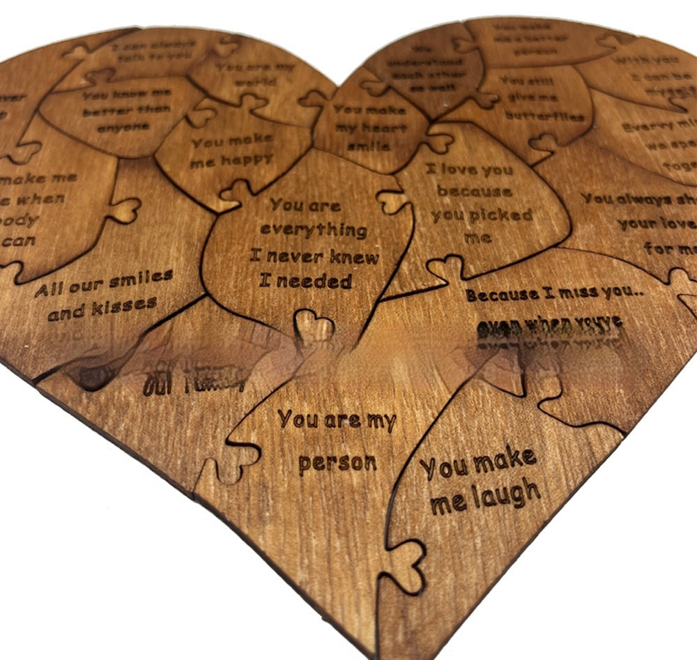 Flag Village Reasons Why I Love You Wooden Heart Puzzle Romantic Love Jigsaw Puzzle Wedding Anniversary For Wife Husband Birthday Gifts Valentine's Day Gift
