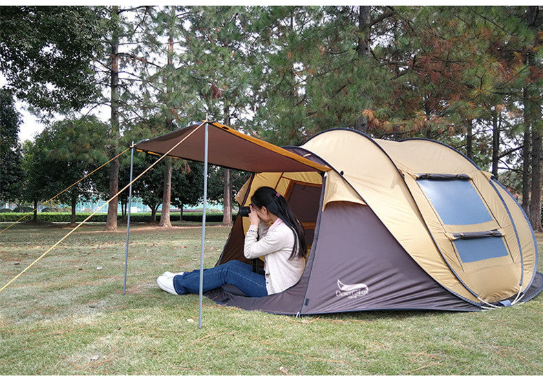 Flag Village Outdoor Automatic Tent 3-4 People Quickly Building-free Boat Tent Multi-person Camping Park Tent Rainproof