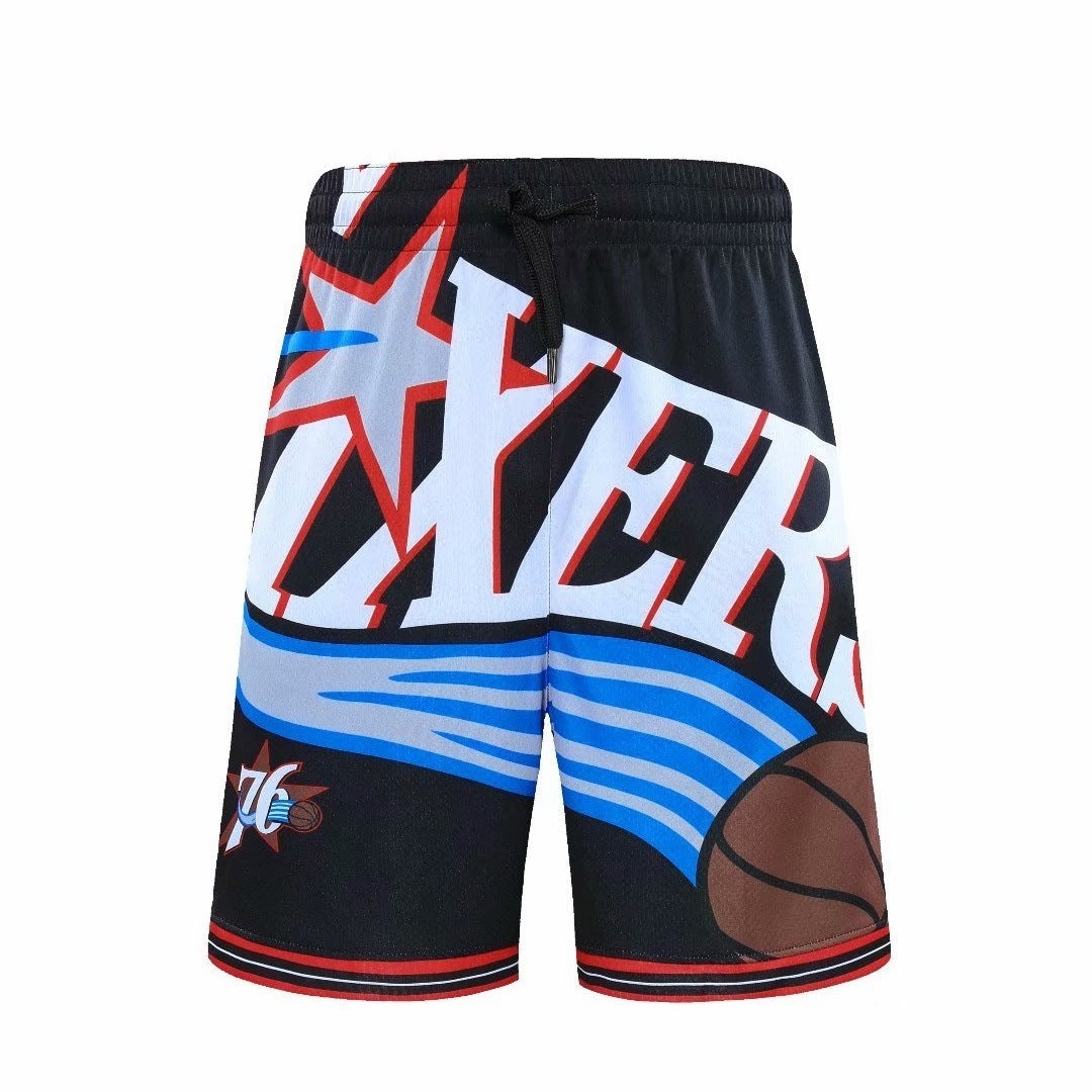 Flag Village 76-person Retro Basketball Outdoor Running Sports Beach Casual Loose Breathable Trendy Fashion Shorts