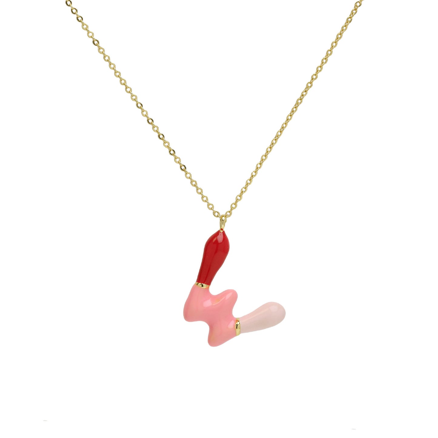 Flag Village Brass Epoxy Capsule 26 Letter Necklace For Women Initial Alphabet Pendant Necklace Fashion Link Chain Jewelry Gifts