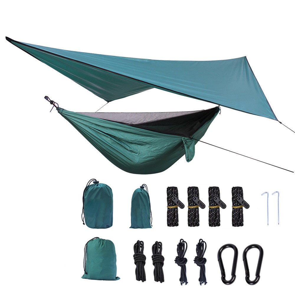 Flag Village Portable Camping Hammock With Mosquito Net And Awning