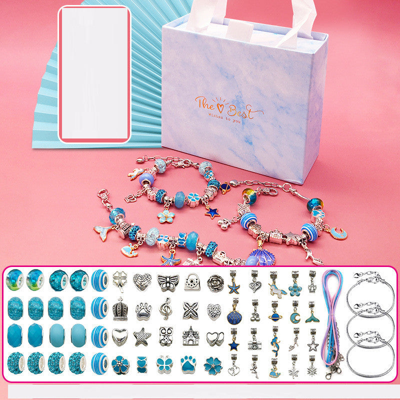 Flag Village Cartoon Fancy Beaded Bracelet Set Handmade DIY Ornament Gift Box