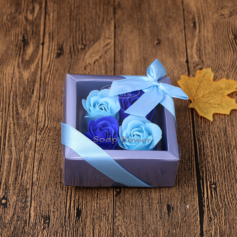 Flag Village Soap Flower Gift Box Valentine's Day Gift Mother's Day Creative Gifts Bear Flower Rose Heart Shaped Tin Box