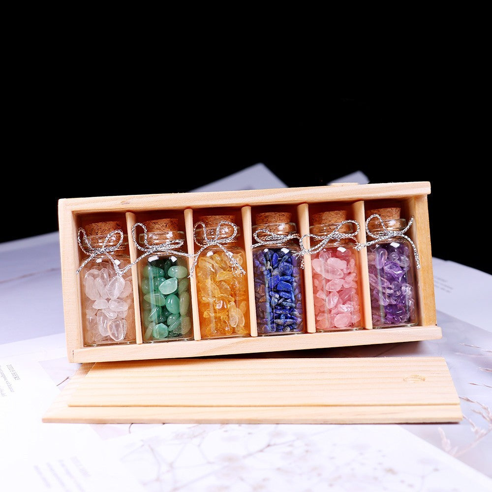 Flag Village Natural Original Stone Set Energy Crystal Unpolished Semi Precious Amethyst Gift Box
