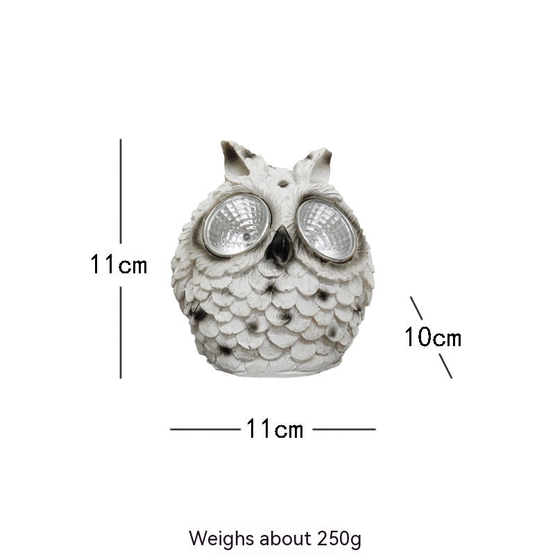 Flag Village Solar Resin Owl Decorative Products LED Lights Creative Outdoor Courtyard Decoration Gifts