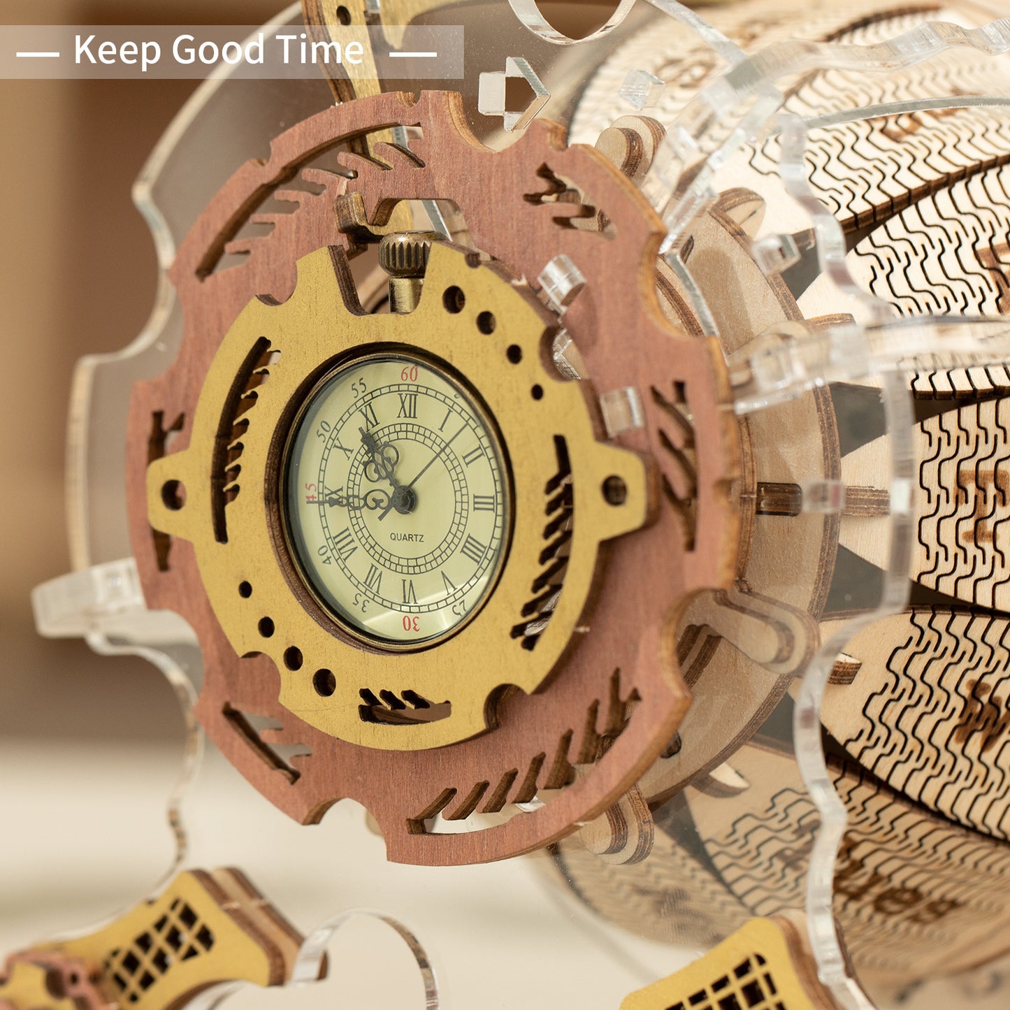 Flag Village Robotime ROKR Zodiac Wall Clock 3D Wooden Puzzle Model Assembly Toys Gifts for Children Kids Teens LC601 Support Dropshipping