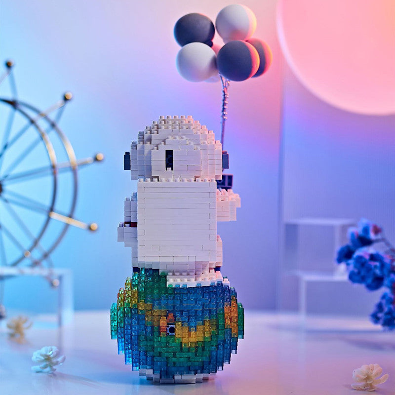 Flag Village Mini Micro Rocket Building Blocks Space Moon Satellite Astronaut Diamond Bricks Constructor Toys For Children Gifts
