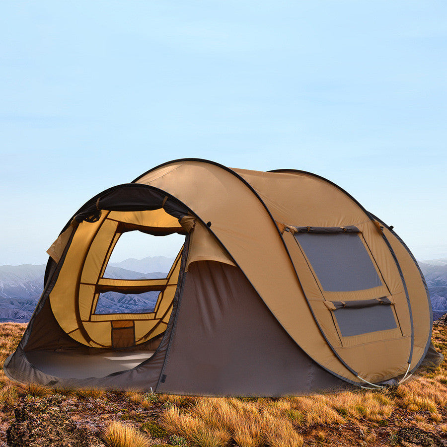 Flag Village Outdoor Automatic Tent 3-4 People Quickly Building-free Boat Tent Multi-person Camping Park Tent Rainproof