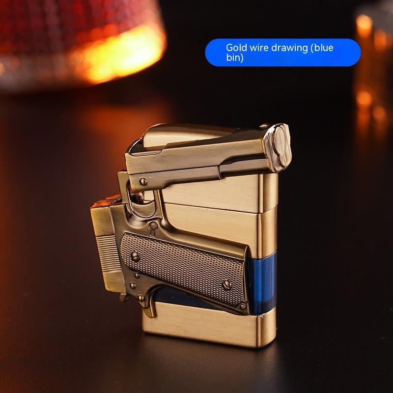 Flag Village Pistol Shape Metal Gas Lighters With Gift Box Packaging